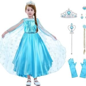 Princess Costume Dress with Accessories Elsa Frozen - Age 4-5 Years