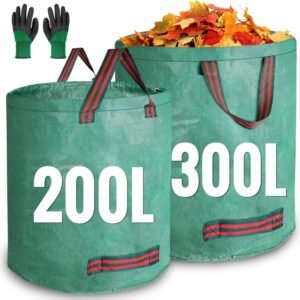 Garden Waste Bags Heavy Duty 200 300 Litre 2 Pack, Reusable Garden Sack