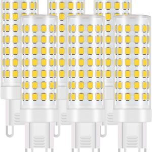 6Pack G9 LED Light Bulbs 4000K Warm White 7W = 80W Halogen, Bi-Pin, Non-Dimmable